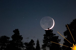 Smiley Moon during the night